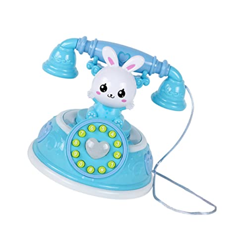 WOONEKY Simuliertes Telefon Musikspielzeug für Babys kleines Telefonspielzeug Spielzeug mit Wählscheibe interaktives Spielzeug Kinder Handy Kinderspielzeug Telefon Spielzeug Plastik Blue von WOONEKY