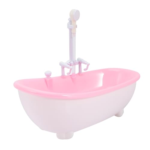 WOONEKY Spielzeug Für Sprühwannen 18 Puppenmöbel Puppenzubehör Badewanne Für Kleinkinder So Tun, Als Würde Man Badewanne Spielen Puppenbadewanne Babys Puppen Badewanne Trinken Plastik Rosa von WOONEKY