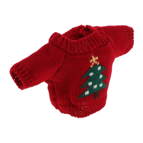 WOONEKY Spielzeugbär-Pullover Weihnachtsbärenspielzeug Kompakte Bärenkleidung Puppenkostüm Für Kinder Kleidung Für Mädchen Stofftier-Outfit Kleidung Stofftier Bär Rot Garn von WOONEKY