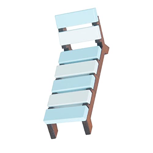 WOONEKY Strandstuhl holzdeko strandbett strandsessel Dekoration für Strandliegen beachchair Miniatur-Chaiselongue aus Holz Mini-Chaiselongue Miniatur-Chaiselongue- Anhänger Birke Weiß von WOONEKY