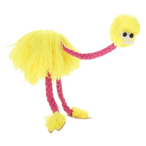 WOONEKY Straußen Marionette Spielzeug marionetten Puppen bastelzeug für Kinder b Toys pelzige Tierpuppe Plüsch Marionette lustige Figur Handwerk Tiere Marionette Marionette Kiefer Yellow von WOONEKY