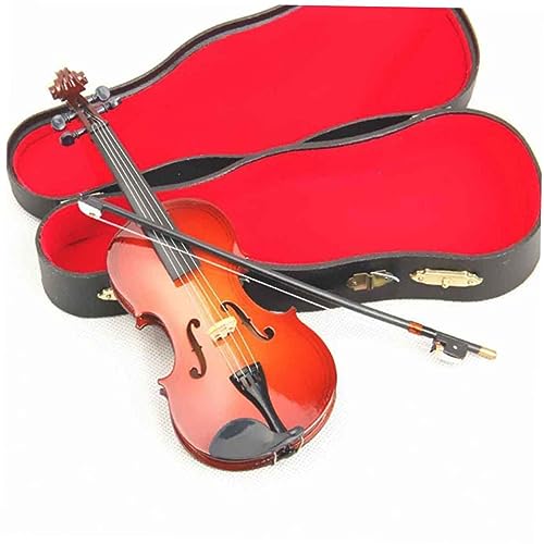 WOONEKY Violine Kunsthandwerk Musik Tisch Ornamente Musikinstrument Dekoration Mini Violine Spielzeug Violine Ornament Puppe Musikinstrument Musikinstrumente Musikinstrument Modell Bambus von WOONEKY