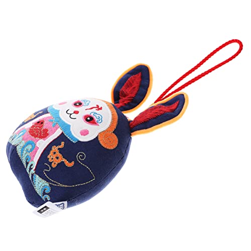 WOONEKY Wufu Kaninchen Ornament Desktop Kaninchen Neujahrsdekoration Kaninchen Maskottchen Spielzeug Gefülltes Plüsch Kaninchen Kaninchen Stofftier Tierpuppen Spielzeug von WOONEKY