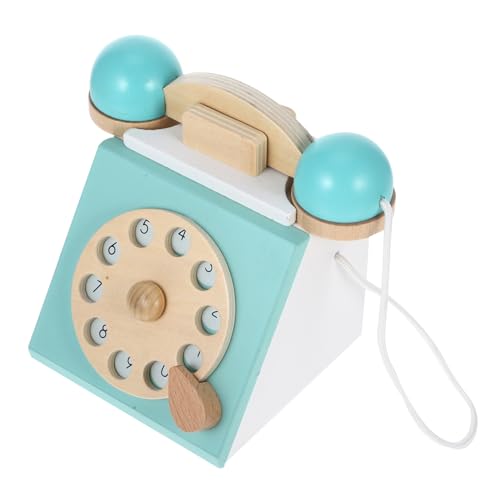 WOONEKY Wählscheiben-Telefon-Spielzeug klassisches hölzernes Telefon so tun als ob Wählscheiben-Kinderspielzeug für die ganze Familie von WOONEKY