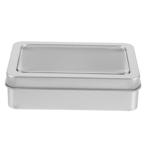 WOONEKY für Würfel Storage Boxes aufbwahrungs-Box Metall Schale Quadratisch schmuck Box Würfel Fall Behälter für Zinnwürfel langlebiges Würfeletui Hausbedarf Schaum Silver von WOONEKY