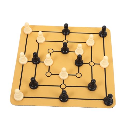 WOONEKY neun Figuren Schach Schachbrett lustiges schachspiel lustiges Brettspiel Family Tabletop -Spiel Morris Tischspiel Morris-Spaß für neun Männer Sammeltafel Abs WOONEKY neun Figuren Schach Schachbrett lustiges schachspiel lustiges Brettspiel Family Tabletop -Spiel Morris Tischspiel Morris-Spaß für neun Männer Sammeltafel Abs von WOONEKY