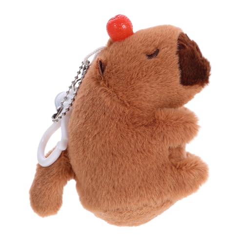 WOONEKY üsch Capybara Anhänger Mit Schildkrötenrucksack Gefüllter Schlüsselanhänger Im Cartoon Design Süßes Capybara Kuscheltier Für Rucksack Oder Charm Für Kinder Und Erwachsene von WOONEKY