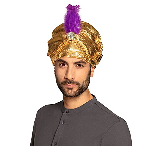 PAPSTAR NEU Turban Sultan Selim, Gold mit Feder von PAPSTAR