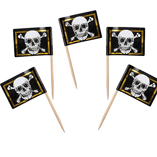 WOOOOZY Party-Picker Piraten mit Totenkopf, 24 Stück von PAPSTAR