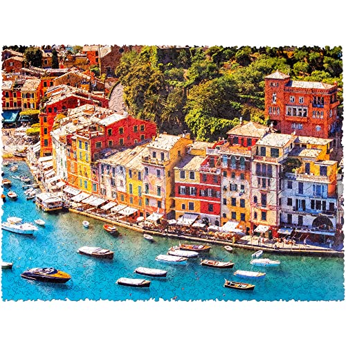 WOOSAIC Holzpuzzle - Italienische Riviera, 1000 Teile, 17.3 "x23.6, Geschenke für Frauen, Männer, Holzpuzzle Erwachsene von WOOSAIC