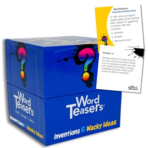 ? WORD TEASERS Inventions & Wacky Ideas - Familien-Trivia-Kartenspiel für Kinder & Erwachsene - Quizspiel für Spieleabend - 150 Fragekarten von ? WORD TEASERS