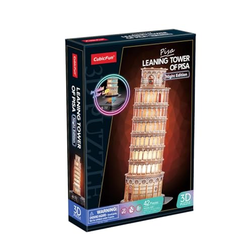 WORLD BRANDS 375-803415MN Nigth Edition: Turm de Pisa, LED, Neuheit, bunt von WORLD BRANDS