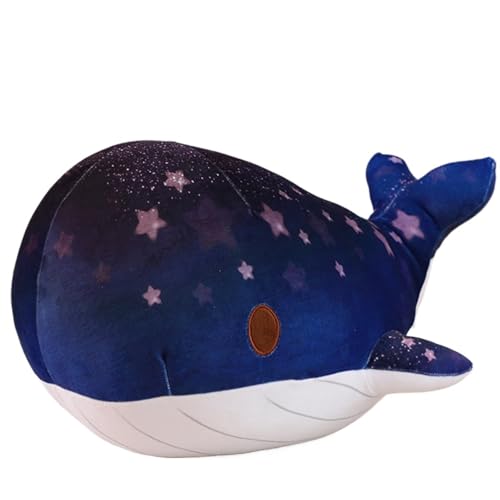 Niedlicher Wal Kuscheltier, Niedlicher Regenbogenwal, plüsch Weiche Plüschtiere Umarmungskissen Geschenke for Kinder Erwachsene Freunde Halloween(Blue,50CM/19.6IN) von WORTA