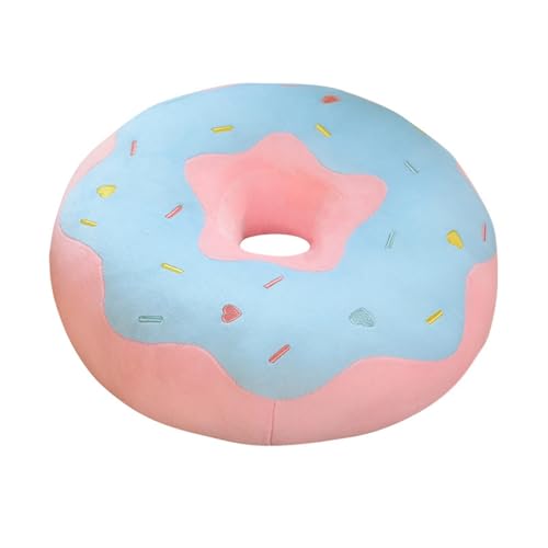 WORTA Donut-Plüschtier, Süßes, Weiches Donut-Plüschtier Rundes Kissen Geschenke for Die Wohnzimmer-Dekoration Auf Dem Sofa(Blue,58CM/22IN) von WORTA