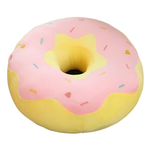 WORTA Donut-Plüschtier, Süßes, Weiches Donut-Plüschtier Rundes Kissen Geschenke for Die Wohnzimmer-Dekoration Auf Dem Sofa(Pink,38CM/14IN) von WORTA