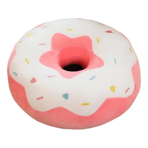 WORTA Donut-Plüschtier, Süßes, Weiches Donut-Plüschtier Rundes Kissen Geschenke for Die Wohnzimmer-Dekoration Auf Dem Sofa(White,38CM/14IN) von WORTA