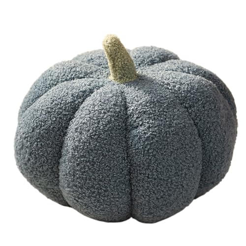 WORTA Kürbis Plüsch Kissen, Flauschiges Ausgestopftes Kürbis Plüsch Sofa Dekorationskissen for Halloween Weihnachten Schlafzimmer Dekoration Party(Blue,30CM/11.8IN) von WORTA