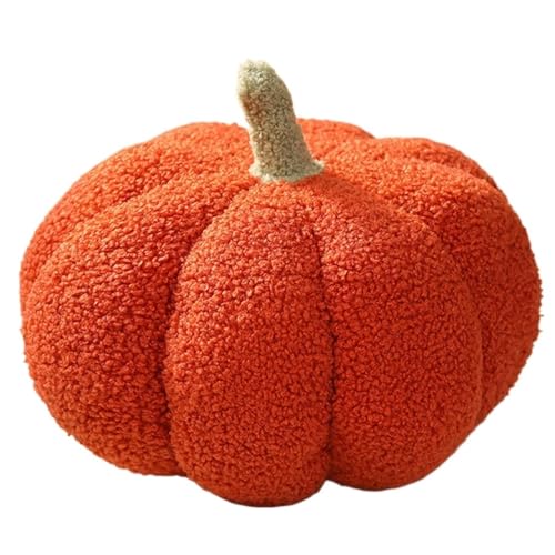 WORTA Kürbis Plüsch Kissen, Flauschiges Ausgestopftes Kürbis Plüsch Sofa Dekorationskissen for Halloween Weihnachten Schlafzimmer Dekoration Party(Red,30CM/11.8IN) von WORTA