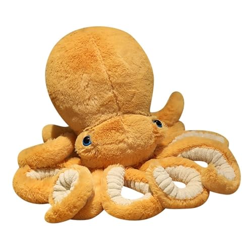 WORTA Kuscheltiere Oktopus Plüsch, Süßes Meereskrake-Plüschtier Interessantes Spielzeuggeschenk for Kindergeburtstag Mädchen Jungen Valentinstag(Yellow,30CM/11.8IN) von WORTA