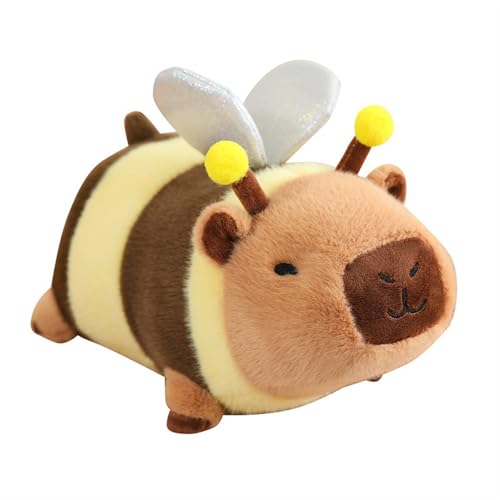 WORTA Niedliches Capybara-Plüschtier, Niedliches Capybara-Plüschtier Mit Tragbarer Kopfbedeckung, Capybara-Geschenke for Kinder Jungen Mädchen College-Studenten(Bee) von WORTA