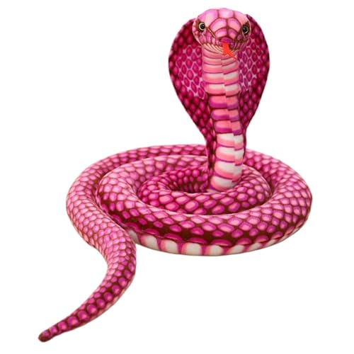 WORTA Simulation Cobra Kuscheltiere, Lebensechte Cobra Plüsch Schlange Parodie Spielzeug for Streich Requisiten Party Dekorationen(Purple,170CM/67IN) von WORTA