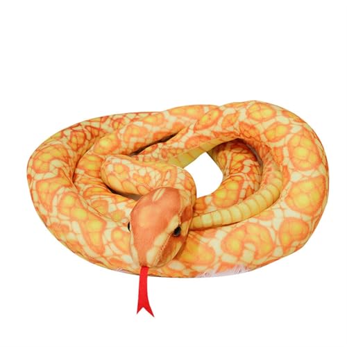 WORTA Simulation Python Kuscheltiere, Realistische Lange Schlange Plüsch Spielzeug Geschenke for Kinder Freunde Halloween(Gold,200CM/78IN) von WORTA