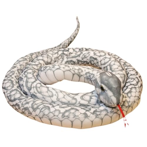 WORTA Simulation Python Kuscheltiere, Realistische Lange Schlange Plüsch Spielzeug Geschenke for Kinder Freunde Halloween(Gray,110CM/43IN) von WORTA