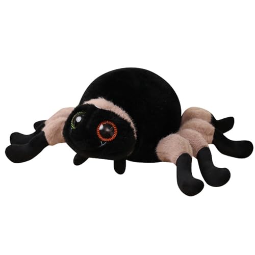 WORTA Spinnenplüschtier, Realistisches Spinnenplüschtier Süße Stofftiere Parodie-Spielzeug Geschenke for Kinder Halloween Weihnachten Heimdekoration(Brown,30CM/11.8IN) von WORTA