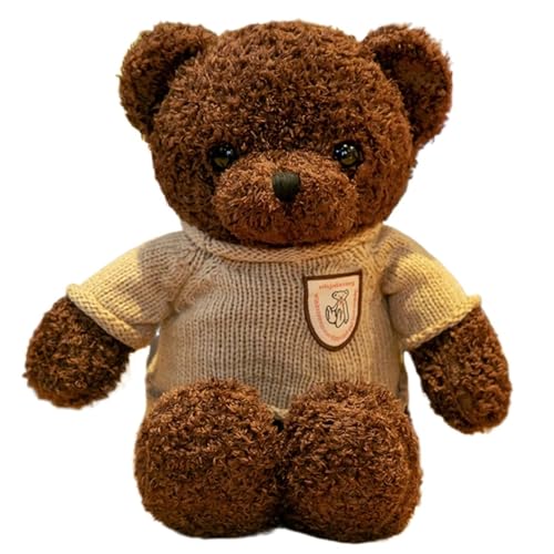 WORTA Teddybär Kuscheltier, Hübscher Teddybär Mit Pullover Kuscheltiere Plüschtier Geschenk for Kinder Freundin Geburtstag(Brown,38CM/15IN) von WORTA