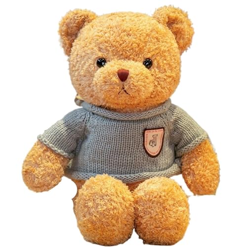 WORTA Teddybär Kuscheltier, Hübscher Teddybär Mit Pullover Kuscheltiere Plüschtier Geschenk for Kinder Freundin Geburtstag(Gray,38CM/15IN) von WORTA