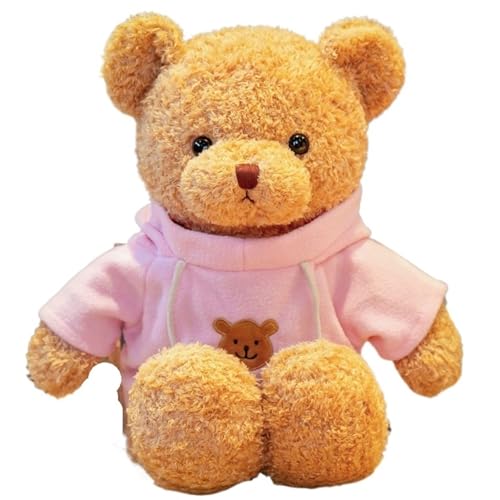 WORTA Teddybär Plüsch, Lieblich Mit Kapuzenpullover Teddybär Kuscheltiere Plüschtier Geschenk for Verliebte Paar Weihnachten Valentinstag(Pink,50CM/19.6IN) von WORTA