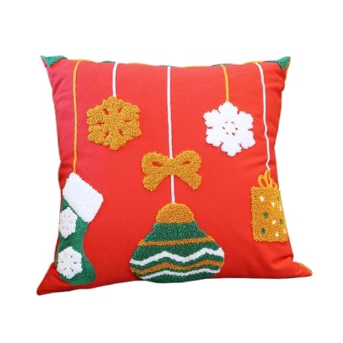 WOSHIXIAOKEAI Heimkissen Das Mit Einem Handtuch Bestickte Kissen Im Weihnachtsstil Wärmt Die Festliche Atmosphäre Zu Hause, Schlafzimmer, Sofa, Dekorative Kissen Kissen(A) von WOSHIXIAOKEAI