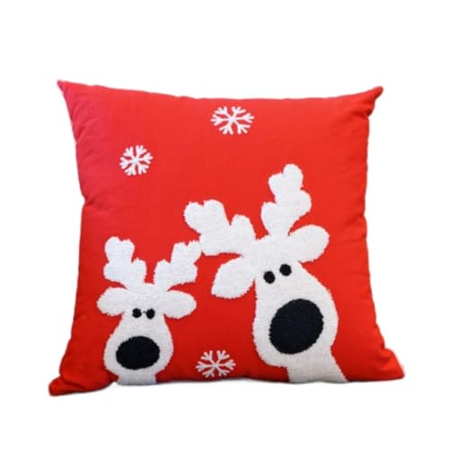 WOSHIXIAOKEAI Heimkissen Das Mit Einem Handtuch Bestickte Kissen Im Weihnachtsstil Wärmt Die Festliche Atmosphäre Zu Hause, Schlafzimmer, Sofa, Dekorative Kissen Kissen(F) von WOSHIXIAOKEAI