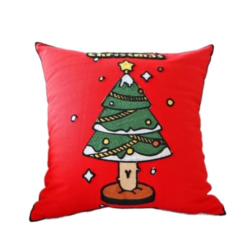 WOSHIXIAOKEAI Heimkissen Das Mit Einem Handtuch Bestickte Kissen Im Weihnachtsstil Wärmt Die Festliche Atmosphäre Zu Hause, Schlafzimmer, Sofa, Dekorative Kissen Kissen(G) von WOSHIXIAOKEAI