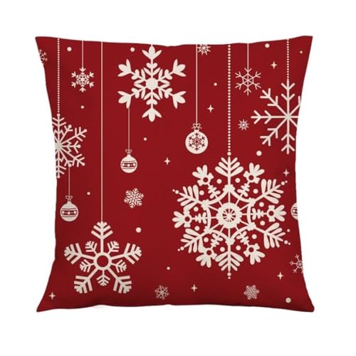 WOSHIXIAOKEAI Heimkissen Französischer Samt-Kissenbezug Mit Weihnachtsmann Und Elch, for Urlaub, Zuhause, Sofa, Schlafzimmer, Dekoration, Büro, Sofa-Kissenbezug Kissen(A,40 * 40cm) von WOSHIXIAOKEAI