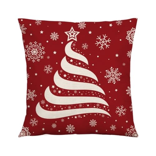 WOSHIXIAOKEAI Heimkissen Französischer Samt-Kissenbezug Mit Weihnachtsmann Und Elch, for Urlaub, Zuhause, Sofa, Schlafzimmer, Dekoration, Büro, Sofa-Kissenbezug Kissen(C,45 * 45cm) von WOSHIXIAOKEAI