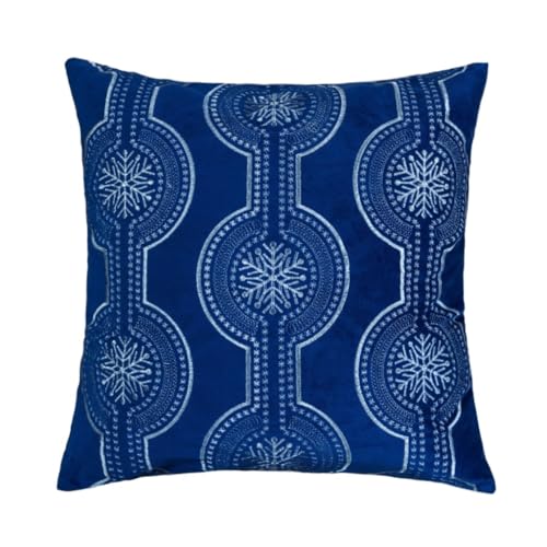 WOSHIXIAOKEAI Heimkissen Kissenbezug Amerikanische Stickerei Sofa Schlafzimmer Wohnzimmer Moderne Weihnachten Urlaub Stickerei Großes Kissen Mit Kern Kissen(Blue) von WOSHIXIAOKEAI