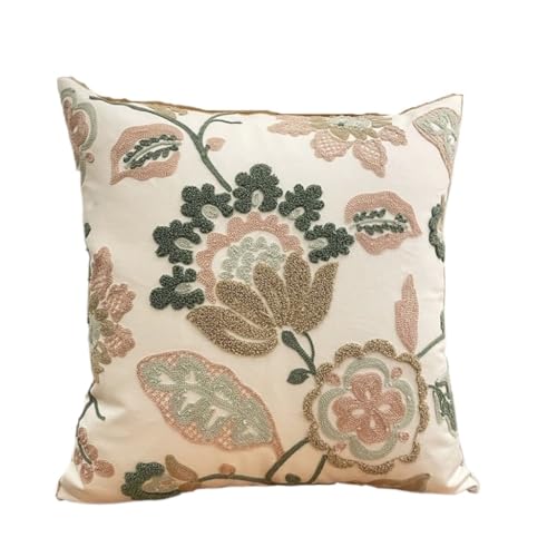 WOSHIXIAOKEAI Heimkissen Nordic Ins Kleine Frische Einfache Stickerei Kissen Bouquet Kissenbezug Wohnzimmer Sofa Kissen Schlafzimmer Kissen Kissen(E) von WOSHIXIAOKEAI