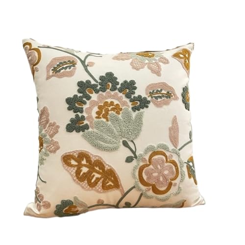 WOSHIXIAOKEAI Heimkissen Nordic Ins Kleine Frische Einfache Stickerei Kissen Bouquet Kissenbezug Wohnzimmer Sofa Kissen Schlafzimmer Kissen Kissen(F) von WOSHIXIAOKEAI