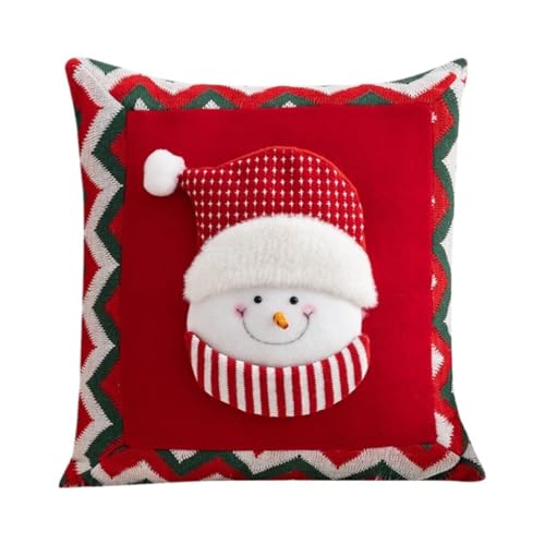 WOSHIXIAOKEAI Heimkissen Weihnachten Dreidimensionaler Kissenbezug Niedlicher Schneemann Dekoration Zuhause Schlafzimmer Wohnzimmer Sofakissen Kissen Kissen(Red) von WOSHIXIAOKEAI