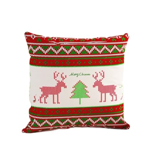 WOSHIXIAOKEAI Heimkissen Weihnachten Kissen Cartoon Weihnachten Stil Kissenbezug Wohnzimmer Sofa Büro Auto Kissen Urlaub Geschenk Dekorative Kissen Kissen(D,40X40cm) von WOSHIXIAOKEAI