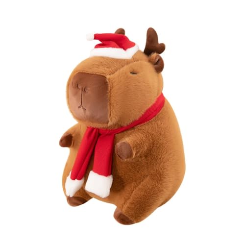 WOSHIXIAOKEAI Heimkissen Weihnachten Kreative Capybara Puppe Capybara Puppe Plüschtier Kissen Heimdekoration for Mädchen Kissen(30cm) von WOSHIXIAOKEAI