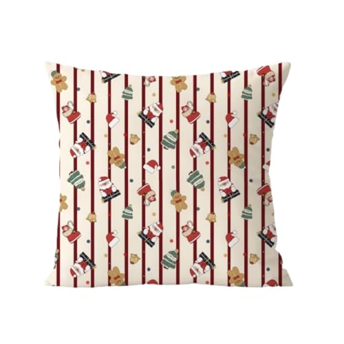 WOSHIXIAOKEAI Heimkissen Weihnachten Schneemann Kissenbezug Home Urlaub Geschenk Kissen Wohnzimmer Sofa Dekorative Kissen Quadratischen Kissenbezug Kissen(D,35X35cm) von WOSHIXIAOKEAI