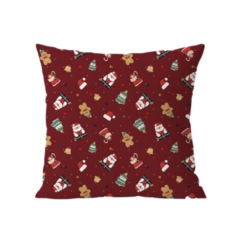 WOSHIXIAOKEAI Heimkissen Weihnachten Schneemann Kissenbezug Home Urlaub Geschenk Kissen Wohnzimmer Sofa Dekorative Kissen Quadratischen Kissenbezug Kissen(E,35X35cm) von WOSHIXIAOKEAI