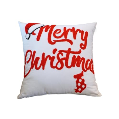 WOSHIXIAOKEAI Heimkissen Weihnachten Urlaub Bestickt Kissenbezug Wohnzimmer Sofa Dekorative Kissenbezug Stickerei Bestickte Kissen Kissen(A) von WOSHIXIAOKEAI