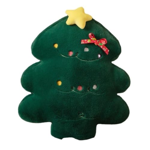 WOSHIXIAOKEAI Heimkissen Weihnachtsdekorationen, Kreative Süße Weihnachtsbaum-Form, Plüsch-Nachttischkissen, Superweiche Cartoon-Puppe Kissen(Green) von WOSHIXIAOKEAI