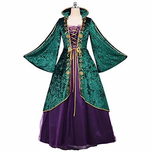 Mittelalterliches Hexen-Kostüm für Schwester, Cosplay-Kostüm, Damenkleid, Halloween-Kostüm, Robe, Kleid, Female-XL von WOSHOW