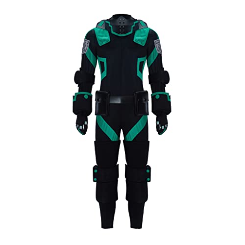 WOSHOW Anime World Heroes Mission Izuku Midoriya Deku Cosplay Kostüm Schwarz Kampfanzug (männlich-XL) von WOSHOW