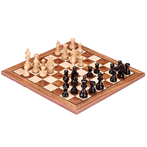 Schachbrett, tragbares handgefertigtes Schachspiel aus Holz, Schachbrett, 40 x 40 cm, internationales Schachspiel, großes Brettspiel für Kinder und Erwachsene, König 2,9 Zoll, Schachspiele, Schach (F von WOTZOV