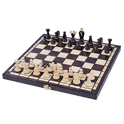 Schachspiel, Holzschachset mit Aufbewahrung, zusammenklappbares Schachbrett, einzigartige Schachfiguren aus Holz, 14 x 14 Zoll, tragbares Reiseschachspielset für Kinder, Internationales Schach, Schac von WOTZOV